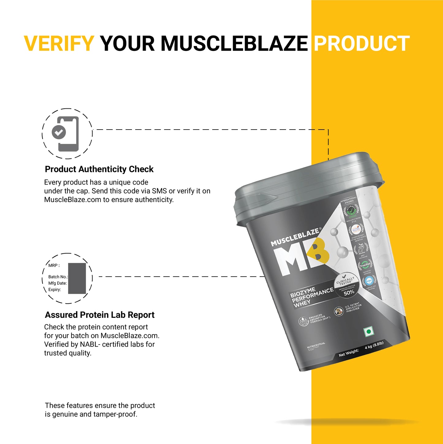 MuscleBlaze Biozyme Performance Whey Protein, Rich Chocolate, 4kg