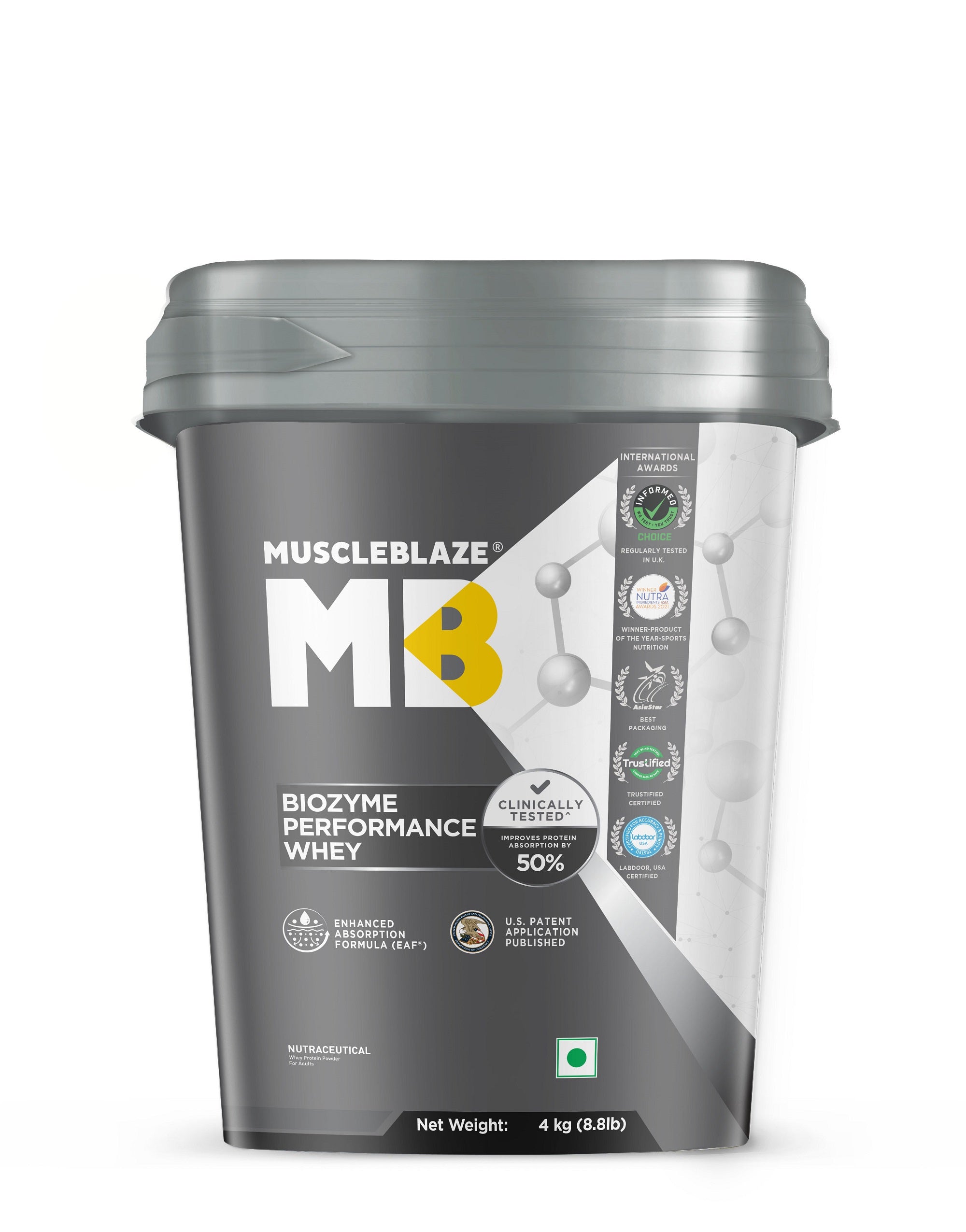 MuscleBlaze Biozyme Performance Whey Protein, Rich Chocolate, 4kg | MuscleBlaze at Broadway