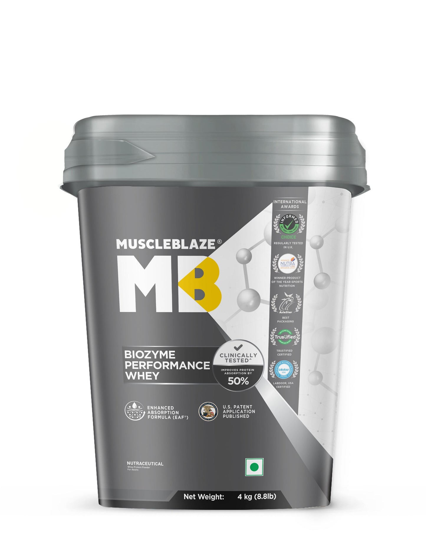 MuscleBlaze Biozyme Performance Whey Protein, Rich Chocolate, 4kg