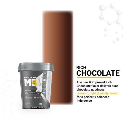 MuscleBlaze Biozyme Performance Whey Protein, Rich Chocolate, 4kg