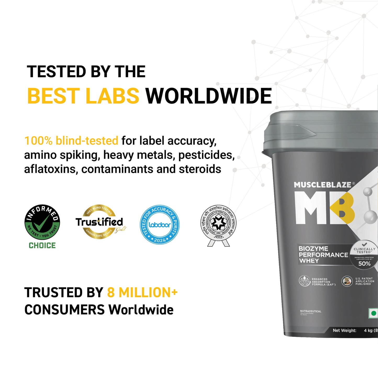 MuscleBlaze Biozyme Performance Whey Protein, Rich Chocolate, 4kg