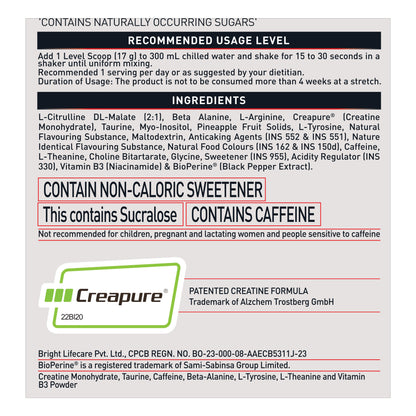 MuscleBlaze Pre Workout WrathX with Creapure®️, Fruit Fury, 510g | MuscleBlaze at Broadway