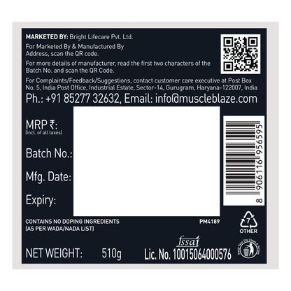 MuscleBlaze Pre Workout WrathX with Creapure®️, Fruit Fury, 510g | MuscleBlaze at Broadway