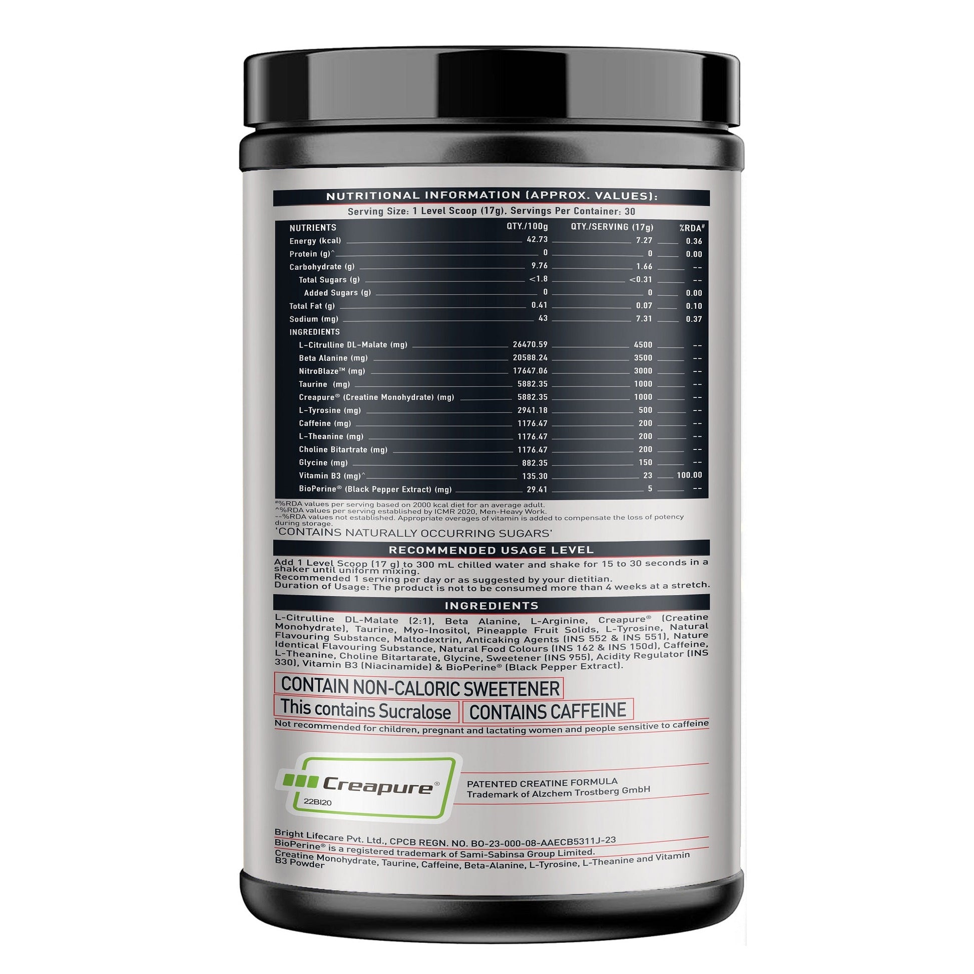 MuscleBlaze Pre Workout WrathX with Creapure®️, Fruit Fury, 510g | MuscleBlaze at Broadway