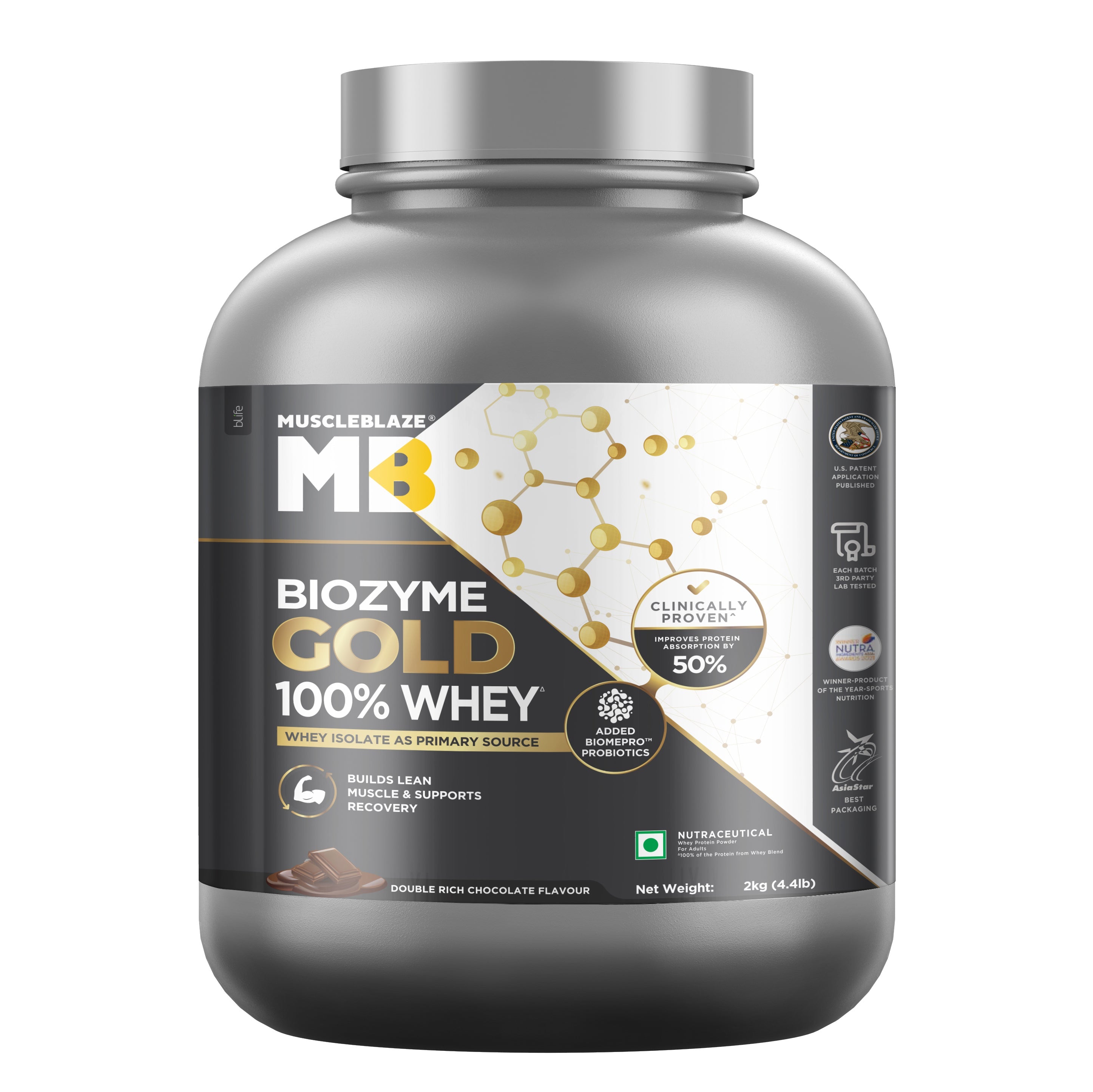 MuscleBlaze Biozyme Gold 100% Whey Protein | Double Rich Chocolate | MuscleBlaze at Broadway