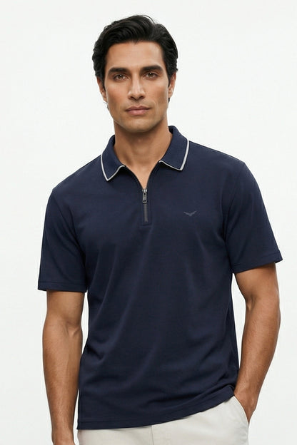Zip Collar Polo T-Shirt