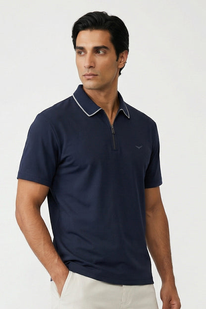 Zip Collar Polo T-Shirt