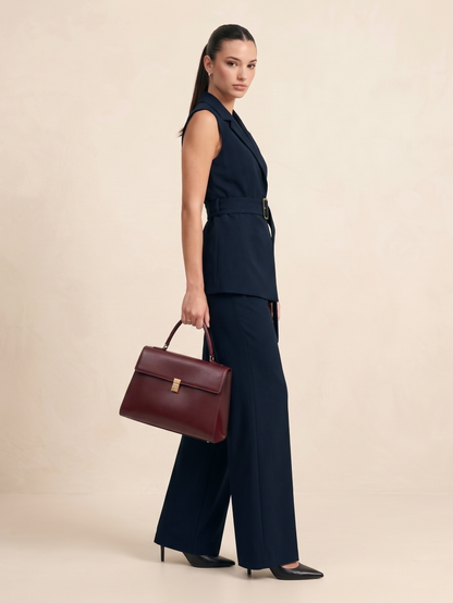 Belted Blazer Co-ord - Navy