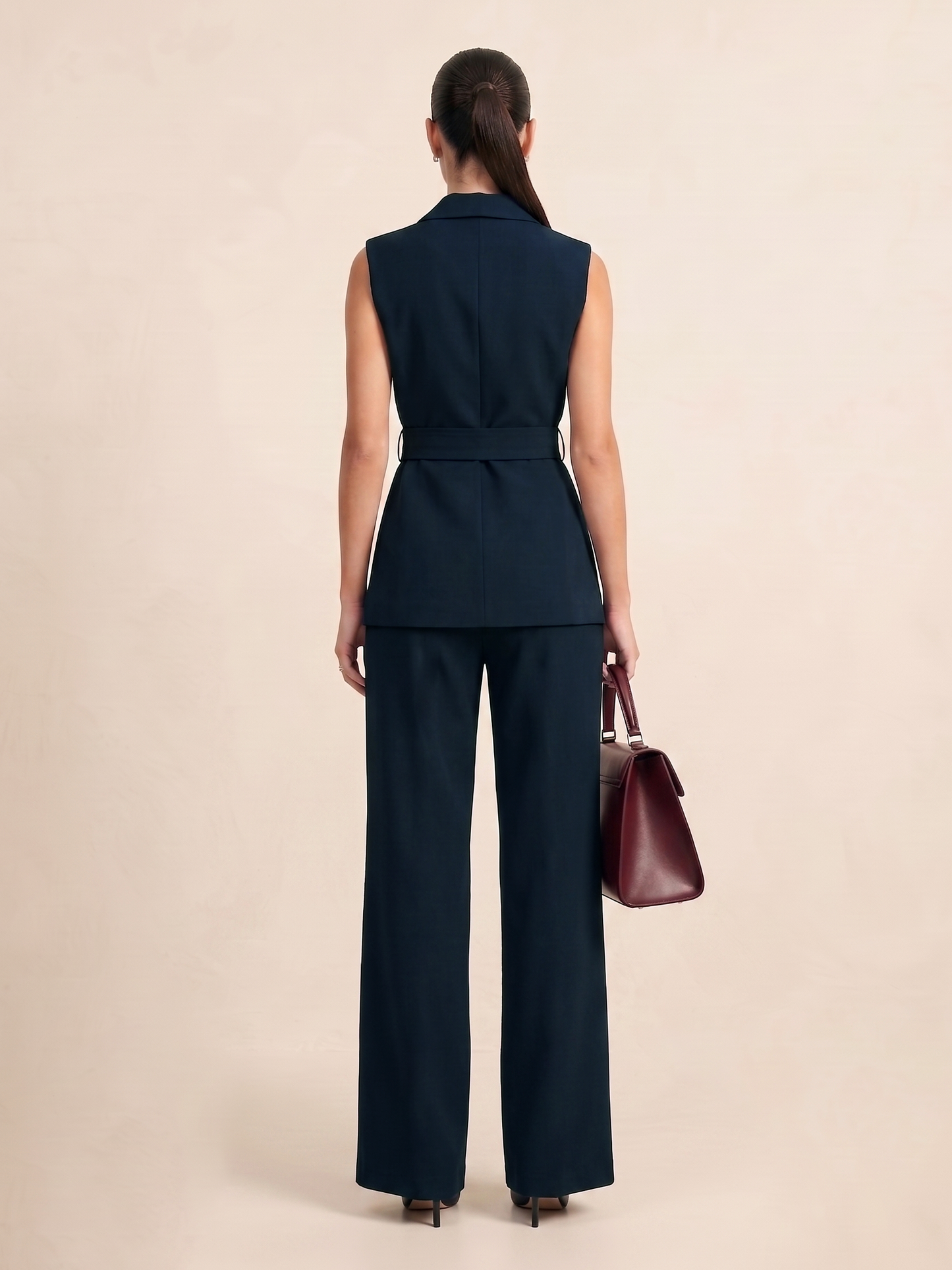 Belted Blazer Co-ord - Navy