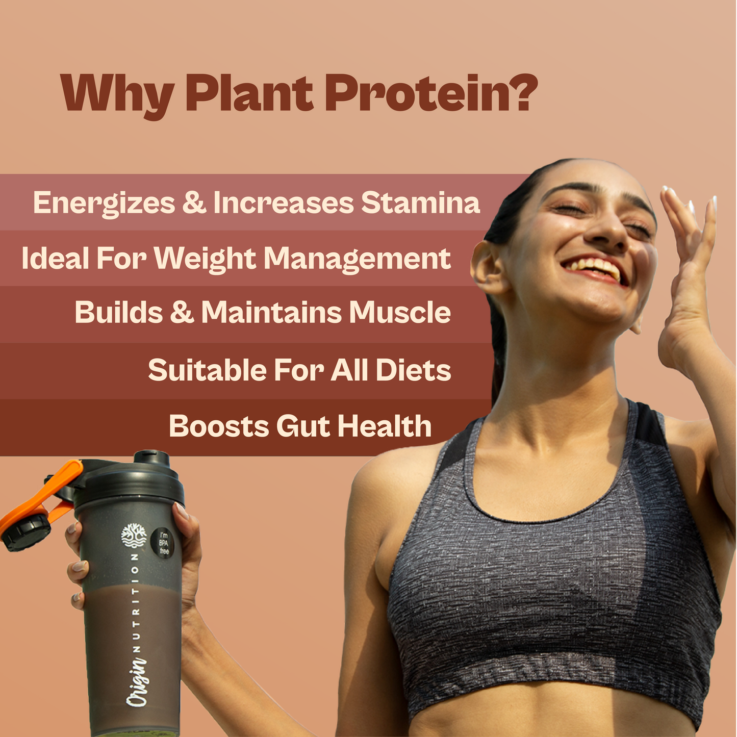 Origin Nutrition Daily Plant Protein  Filter Coffee