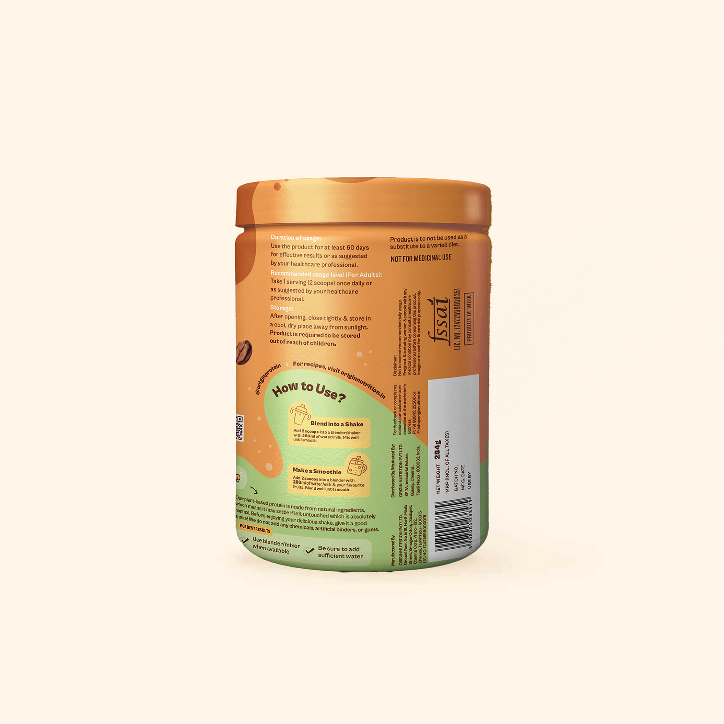 Origin Nutrition Daily Plant Protein  Filter Coffee