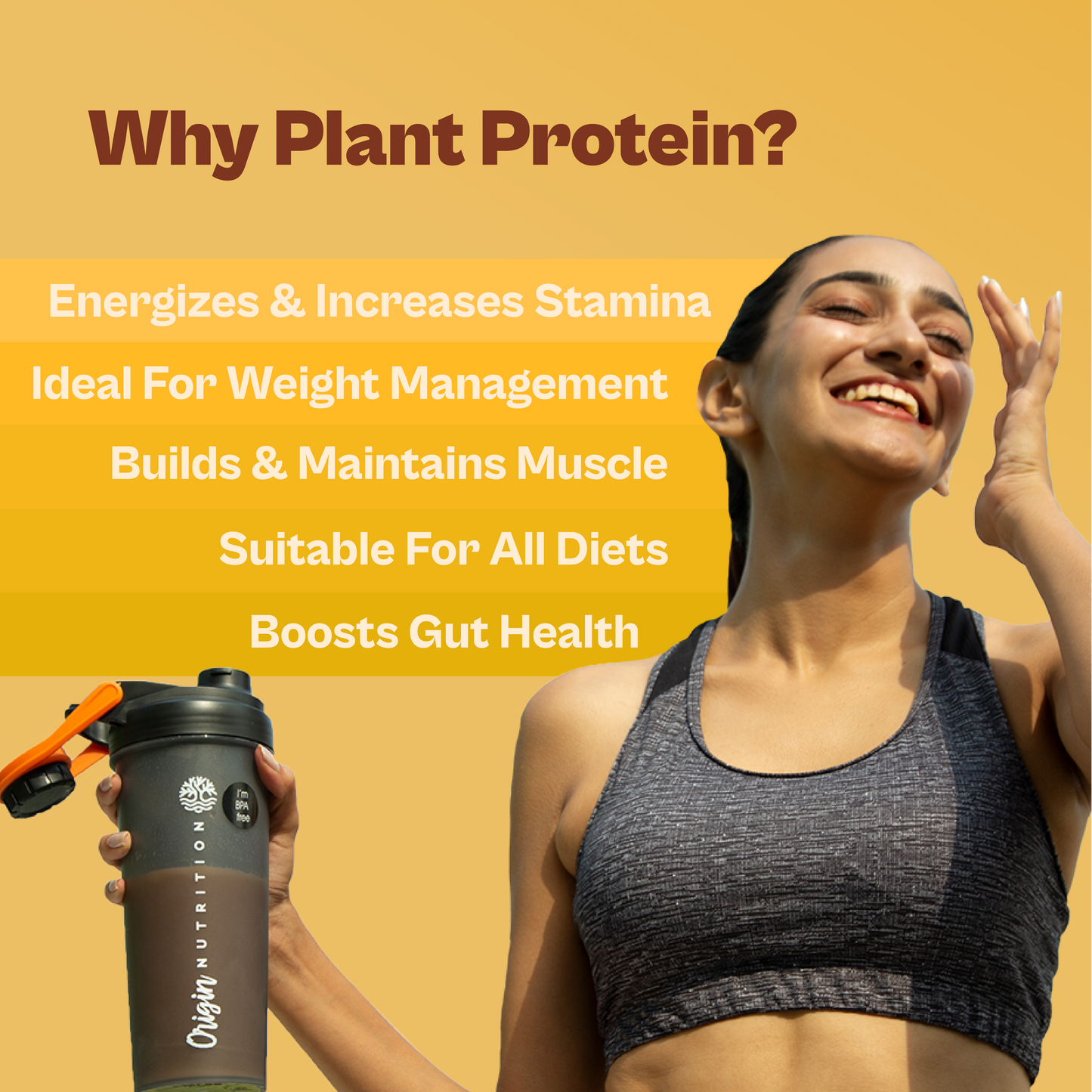 Origin Nutrition Daily Plant Protein  Mango Mania