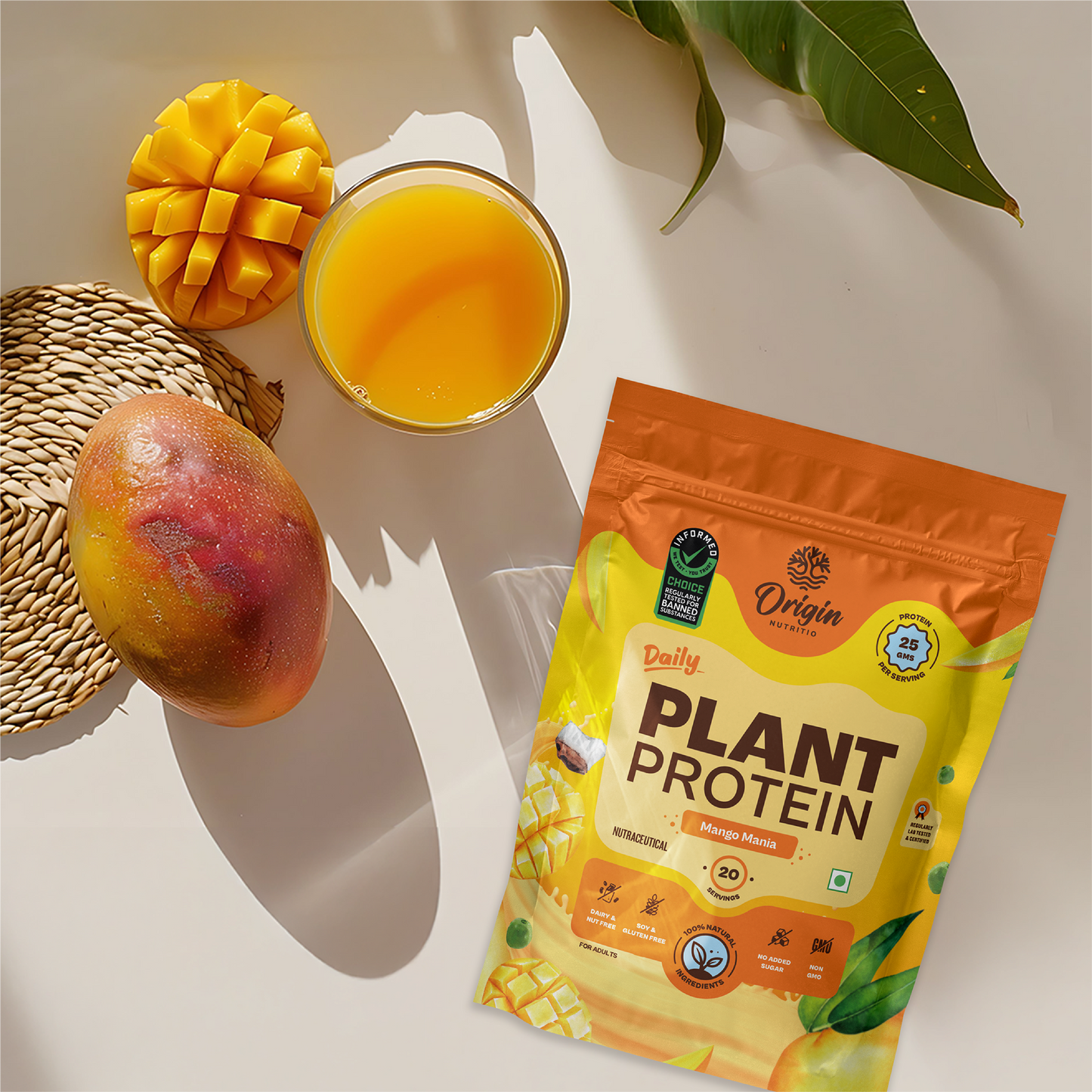 Origin Nutrition Daily Plant Protein  Mango Mania