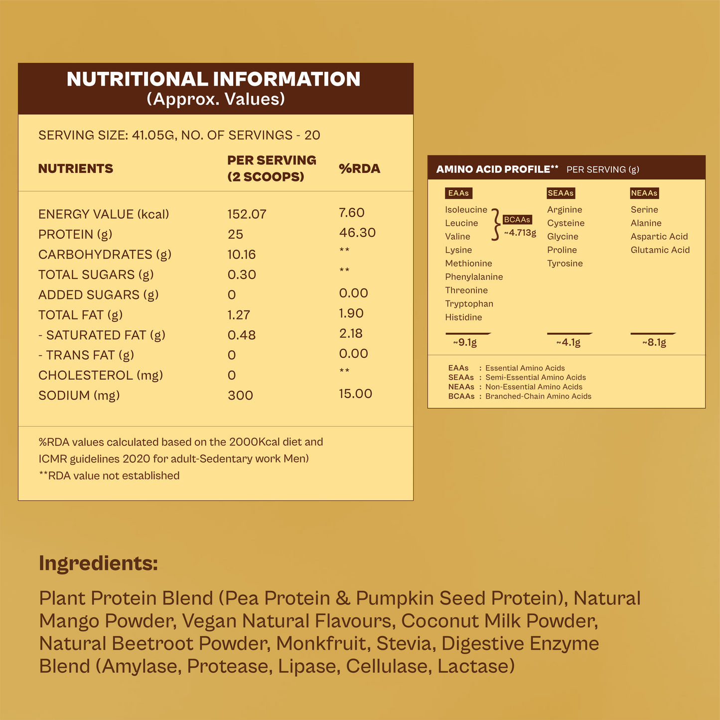 Origin Nutrition Daily Plant Protein  Mango Mania