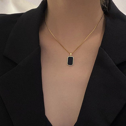 Black Onyx Pendant Necklace  JLTN0691