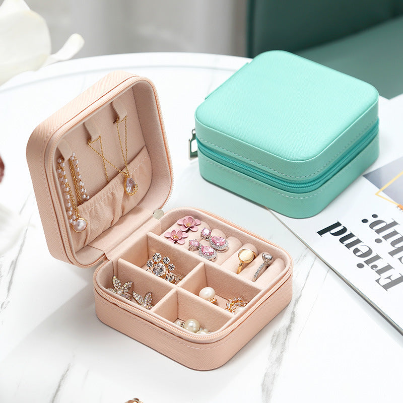 Travel Jewelry Organizer Case - Compact Storage Box for Rings, Earrings, and Necklaces