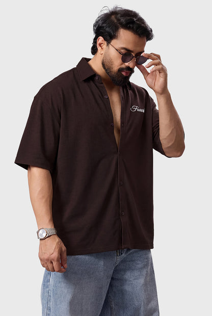 Off Duty Oversized Shirt Coffee