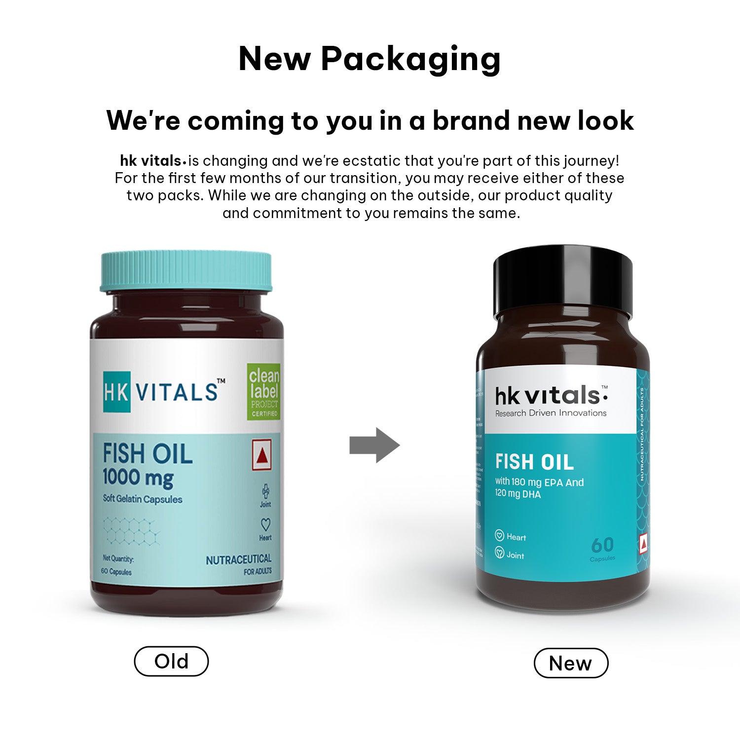 HealthKart Fish Oil, 60 Caps, 1000mg Omega 3 | HK Vitals at Broadway