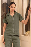 Olive Muslin Pyjama Set