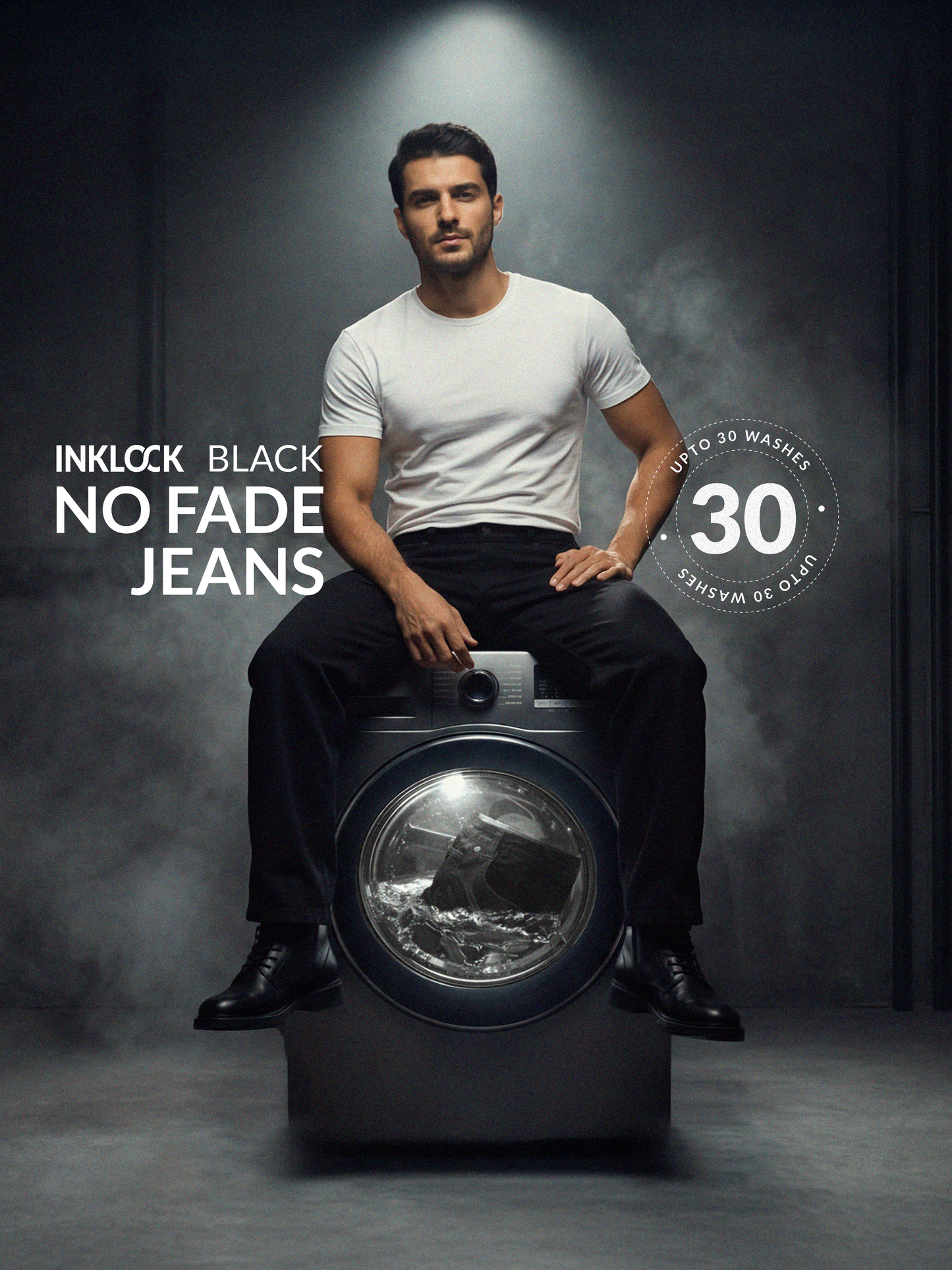 Inklock No Fade Black Relaxed Fit Jeans