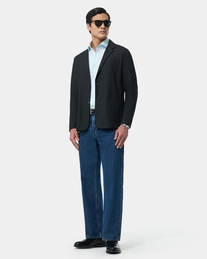The Effortless 4 Way Stretch Blazer Striped Navy