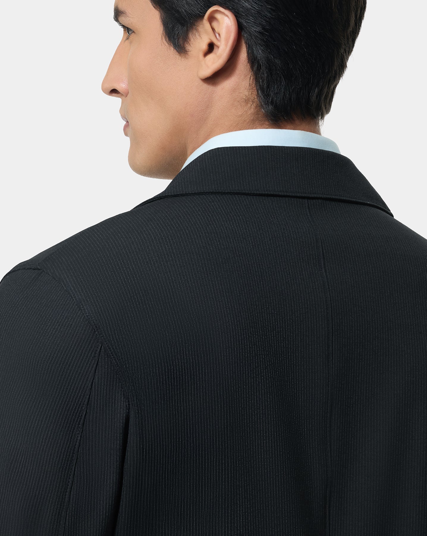 The Effortless 4 Way Stretch Blazer Striped Navy