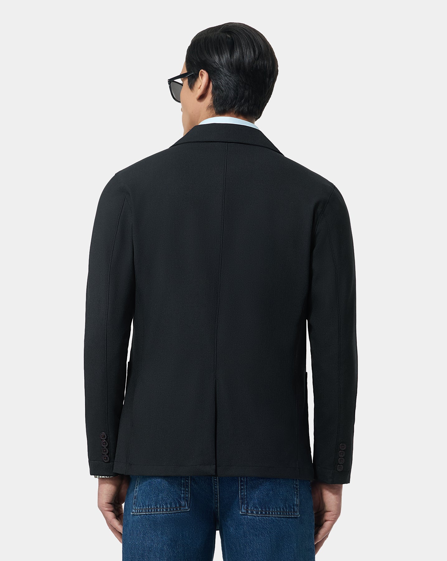The Effortless 4 Way Stretch Blazer Striped Navy
