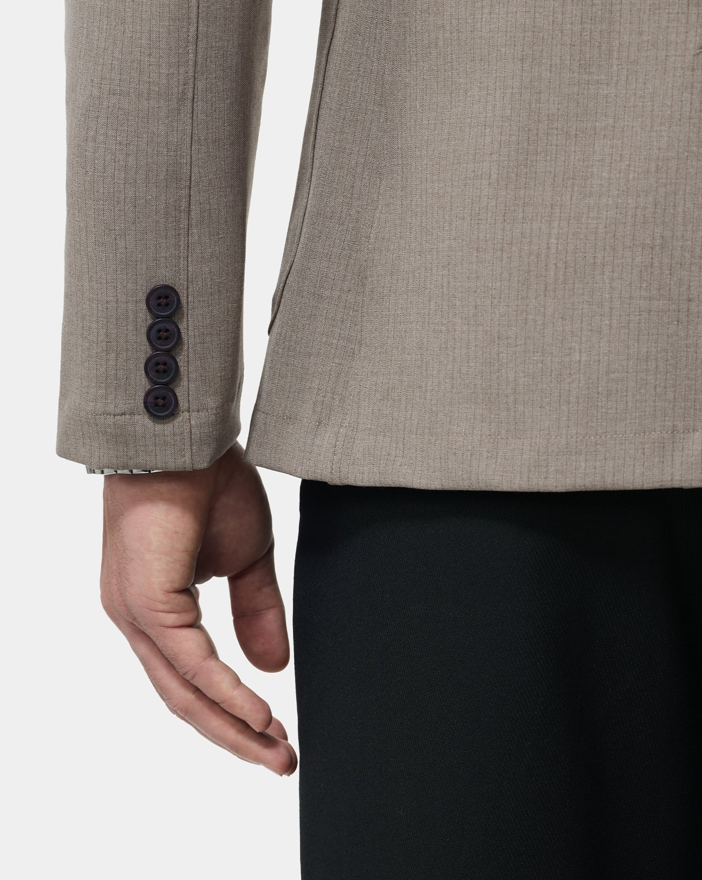 The Effortless 4 Way Stretch Blazer Striped Tan