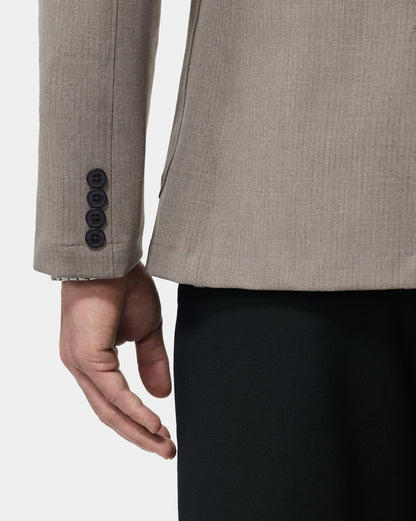The Effortless 4 Way Stretch Blazer Striped Tan