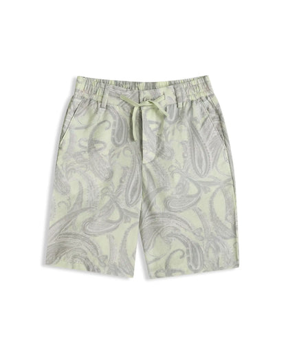 Rare Ones Kids Pasel-B Fluorescent Green Viscose Blend Button Closure Regular Fit Shorts