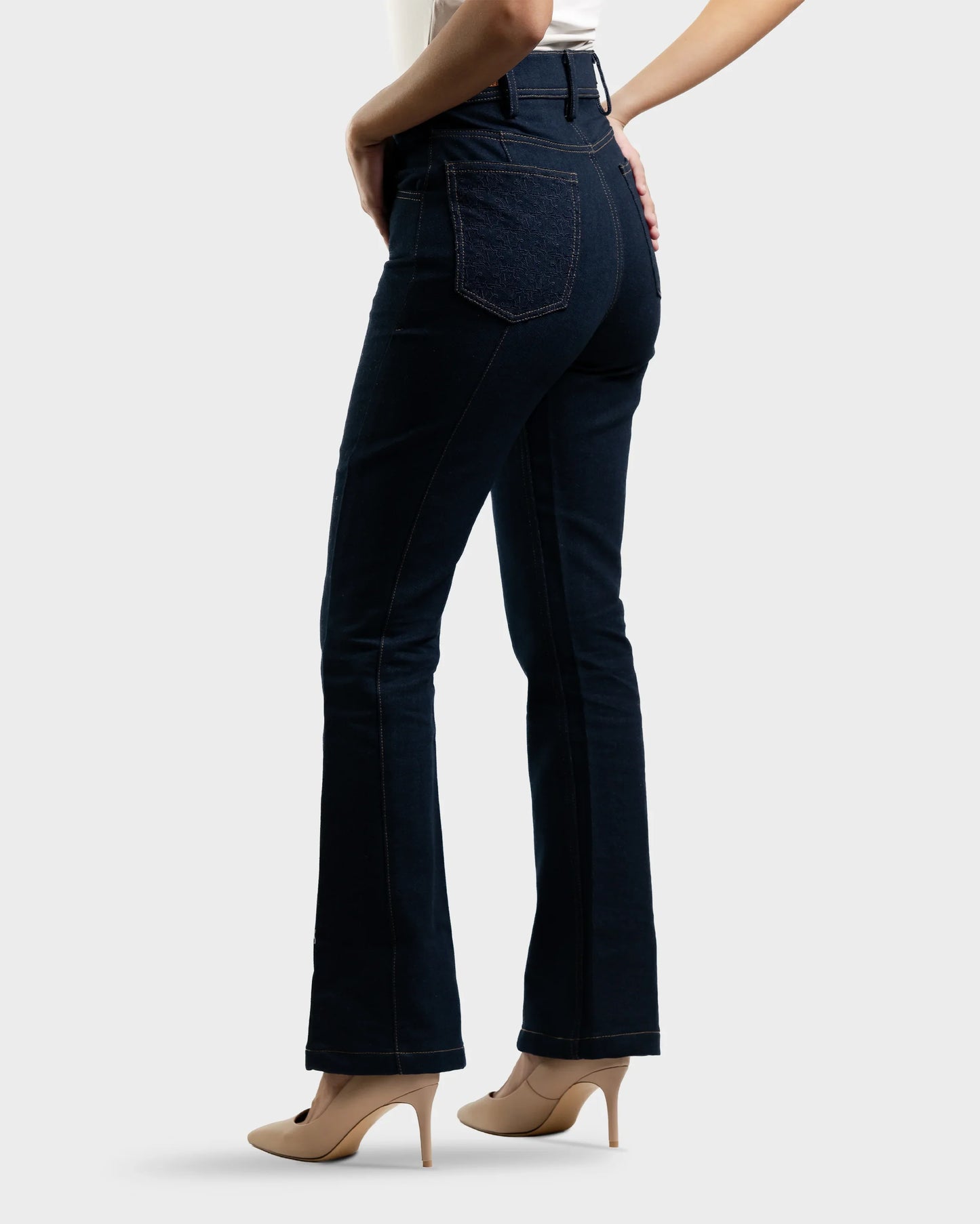 Pattern Embroidered Denim