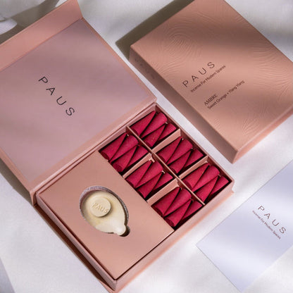 AMBRE | Sweet Orange + Ylang Ylang mood-enhancing incense cones | Mood: Warmth, Excitement, Intimacy