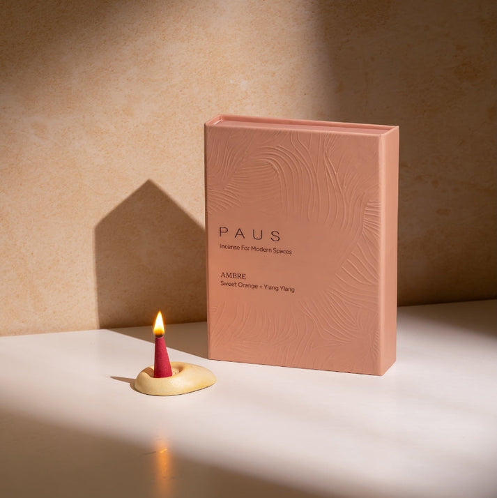 AMBRE | Sweet Orange + Ylang Ylang mood-enhancing incense cones | Mood: Warmth, Excitement, Intimacy