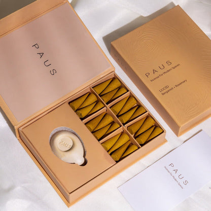 LUCID | Bergamot + Rosemary mood-enhancing incense cones | Mood: Focus, Mental Clarity, Presence