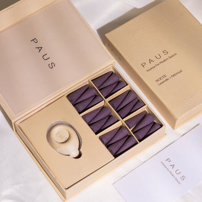 NOCTE | Lavender + Patchouli mood-enhancing incense cones | Mood: Calm, Unwind, Sleep-adjacent