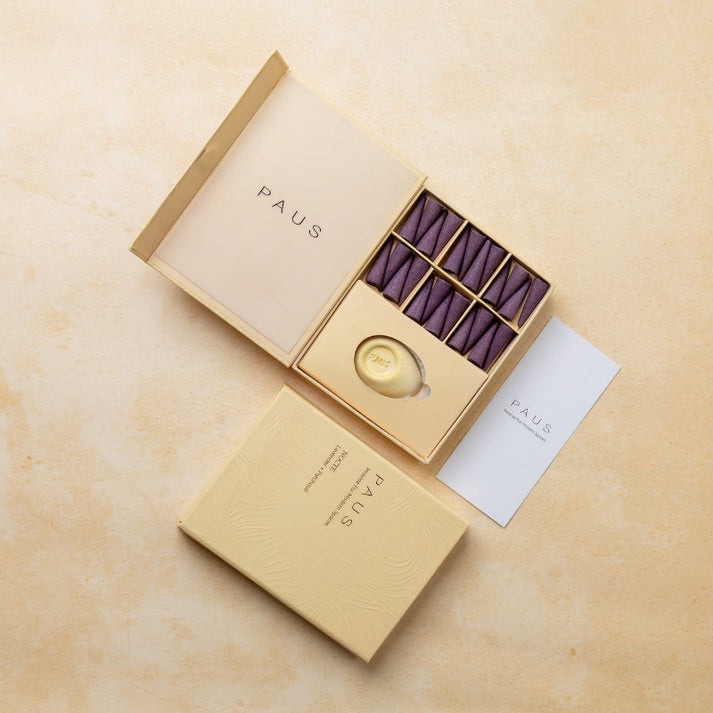 NOCTE | Lavender + Patchouli mood-enhancing incense cones | Mood: Calm, Unwind, Sleep-adjacent