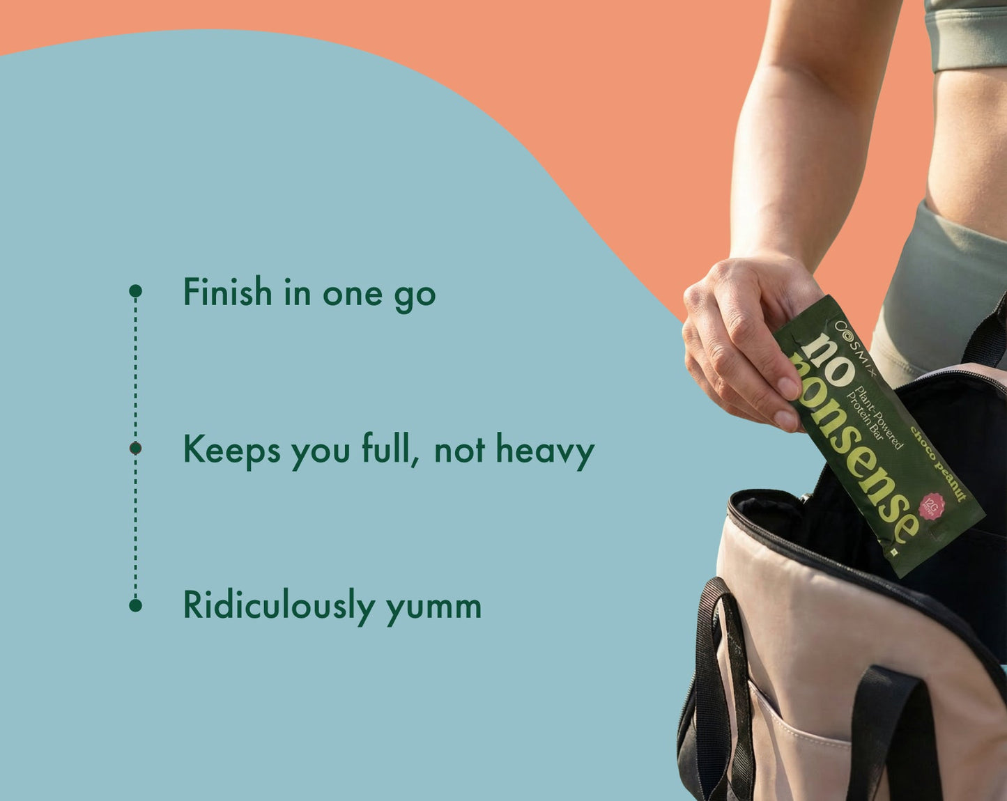 No-Nonsense Protein Bar - Choco Peanut | Pack of 6 | 270g | COSMIX at Broadway