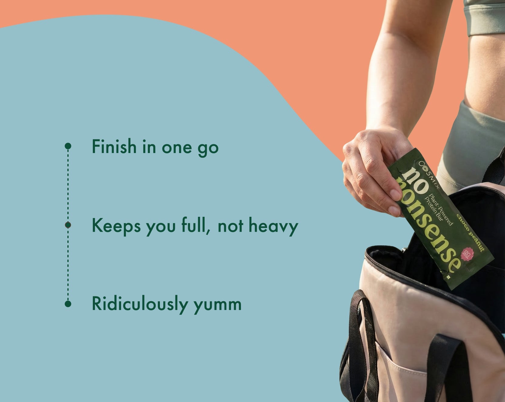 No-Nonsense Protein Bar - Choco Peanut | Pack of 6 | 270g | COSMIX at Broadway