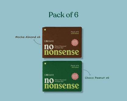 No-Nonsense Protein Bar - Choco Peanut | Pack of 6 | 270g | COSMIX at Broadway