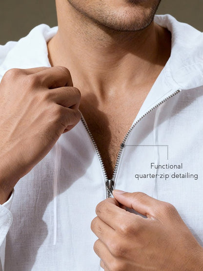 Cocoon Linen Hooded Shirt