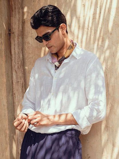 Solid White Linen Shirt | Kingdom Of White at Broadway