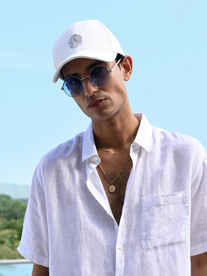 White Cotton Denim Baseball Cap | Kingdom Of White at Broadway