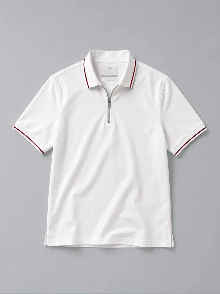 Bolt White Cotton Polo T-Shirt normal view