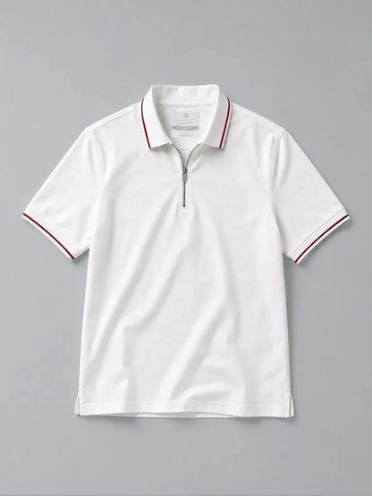 Bolt White Cotton Polo T-Shirt normal view