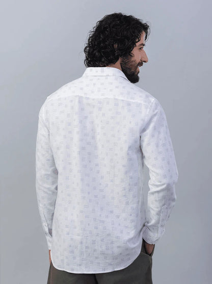 Reef White Cotton Linen Shirt back view