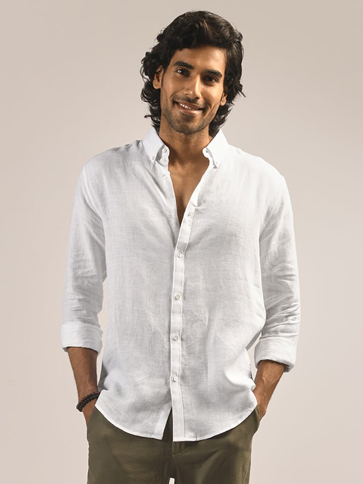 Hampstead 100% European Linen Shirt | Kingdom Of White at Broadway