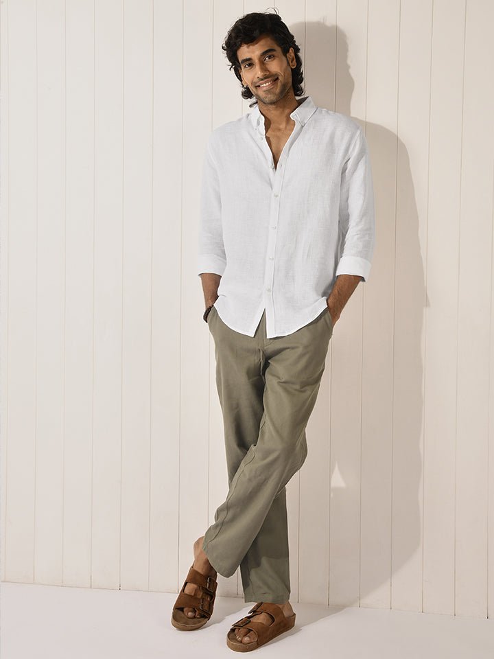Hampstead 100% European Linen Shirt | Kingdom Of White at Broadway