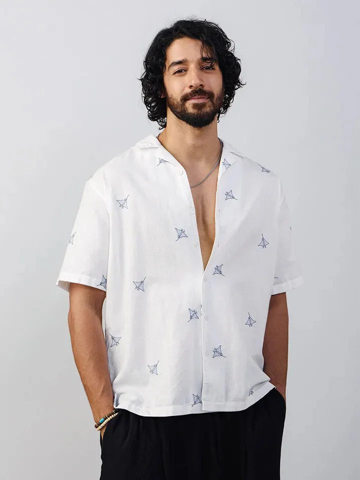 Mare EmbroideredÂ Cotton Linen Shirt