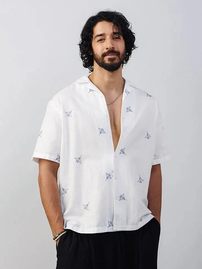 Mare EmbroideredÂ Cotton Linen Shirt