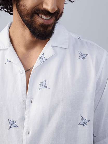 Mare EmbroideredÂ Cotton Linen Shirt
